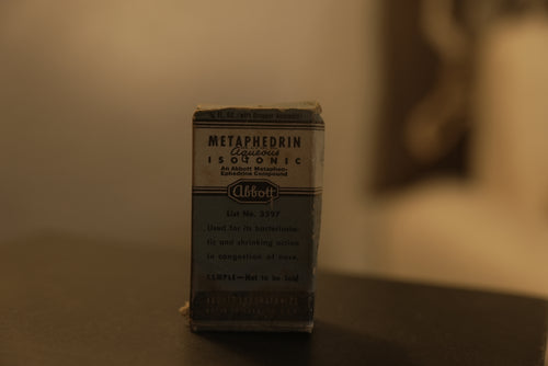 Antique "Metaphedrin" Experimental Ephedrine Medication Package