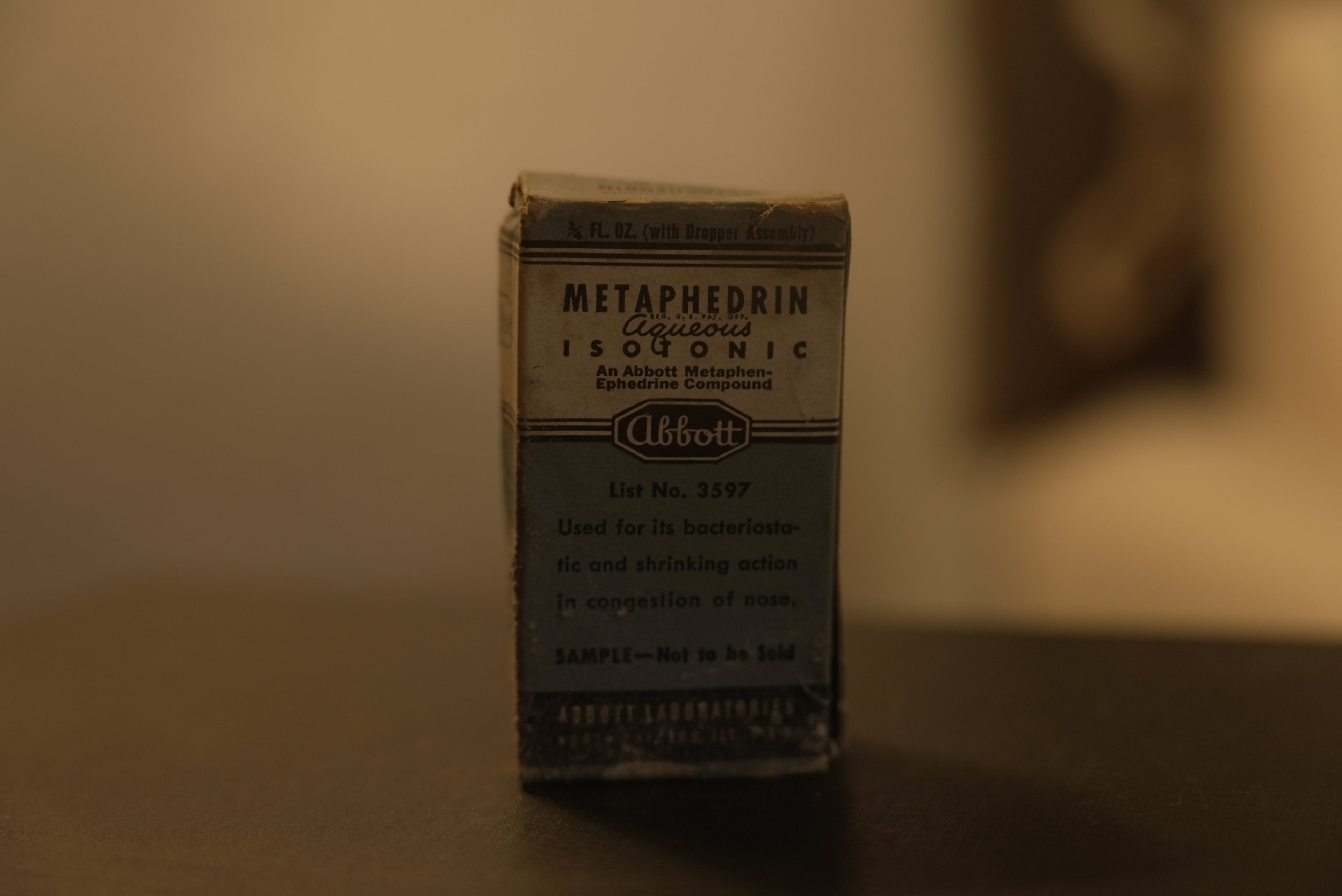 Antique "Metaphedrin" Experimental Ephedrine Medication Package