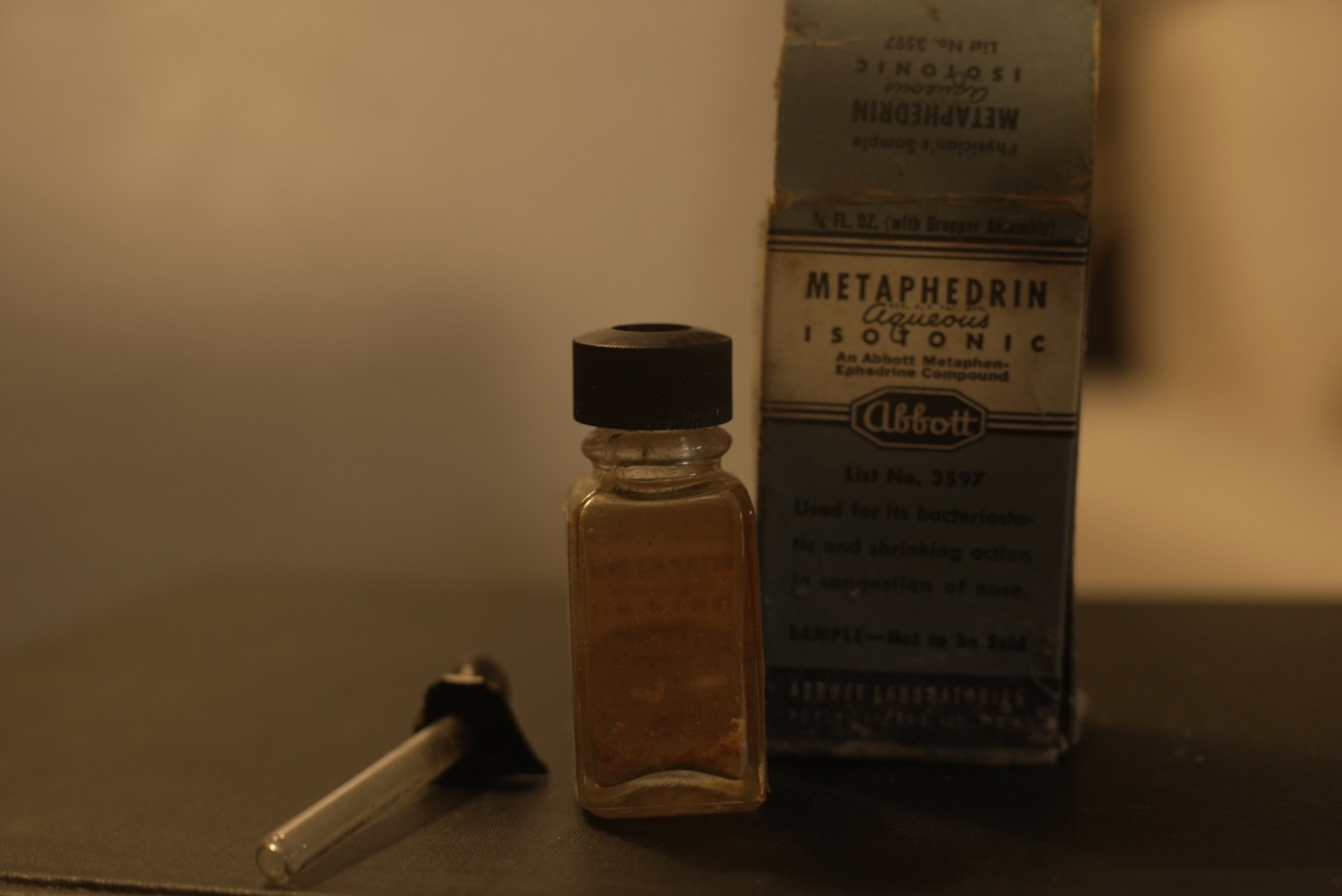 Antique "Metaphedrin" Experimental Ephedrine Medication Package
