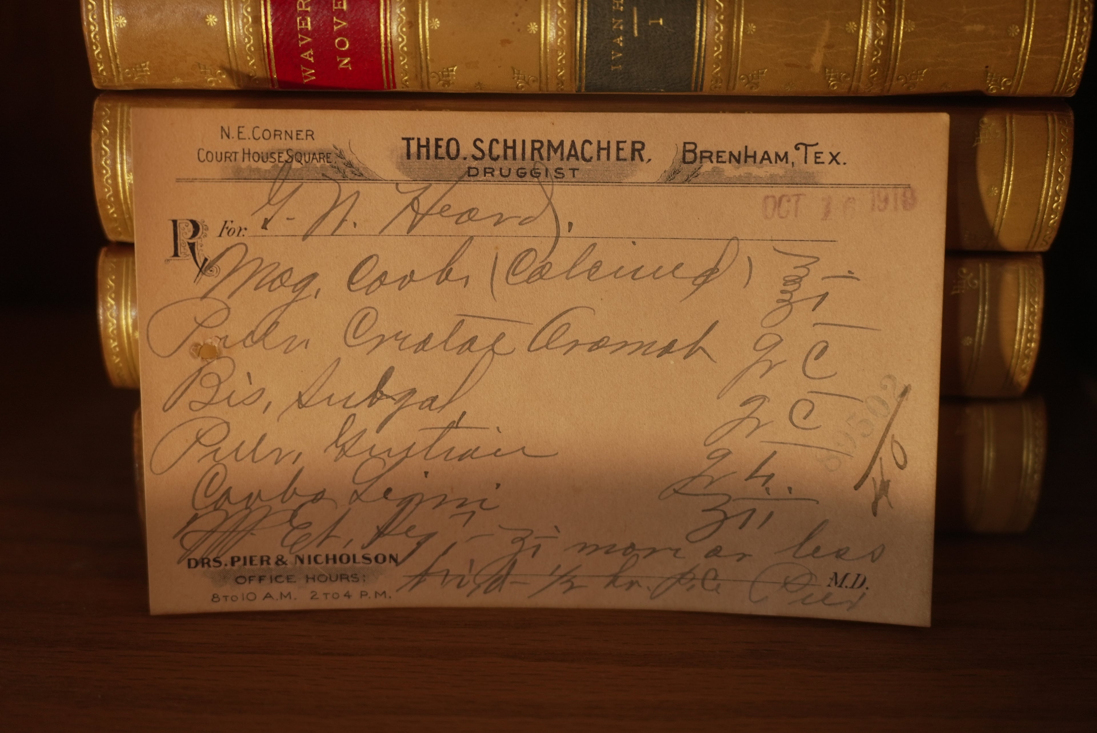 Antique Prescription Slips (1910), Great Bookmark