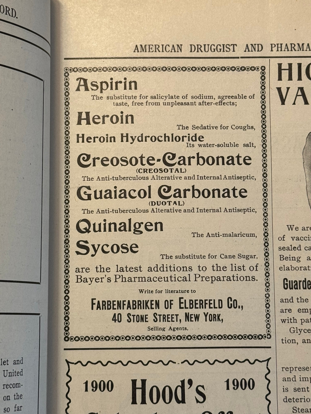 American Druggist 1899 (Includes Heroin Ad and More)