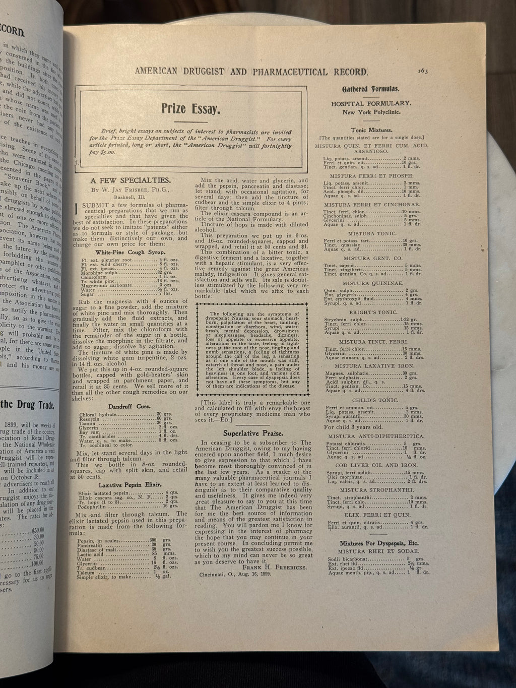 American Druggist 1899 (Includes Heroin Ad and More)