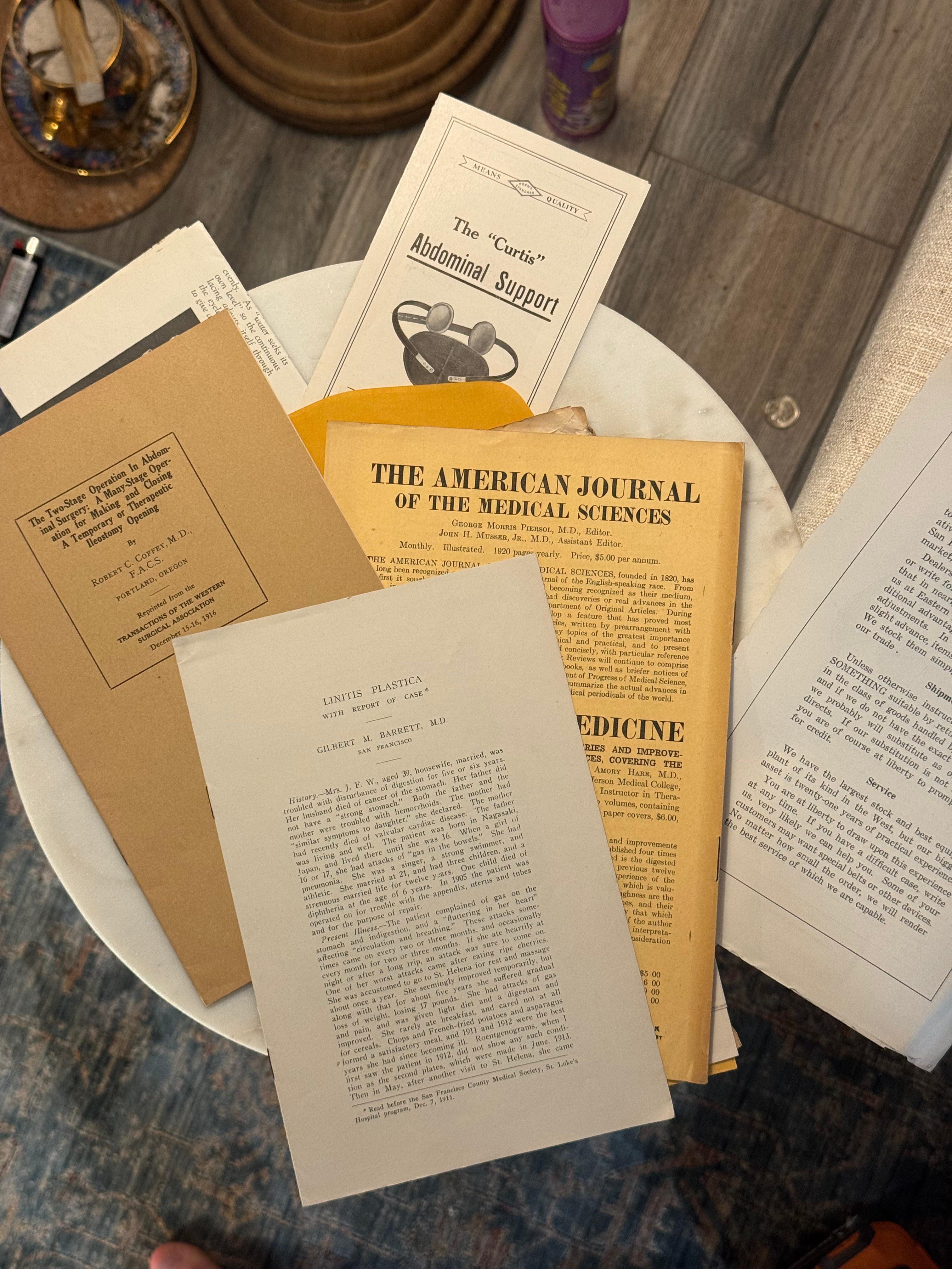 1915 1st Edition Medical Textbook (Digestive Organs) w/ Extras
