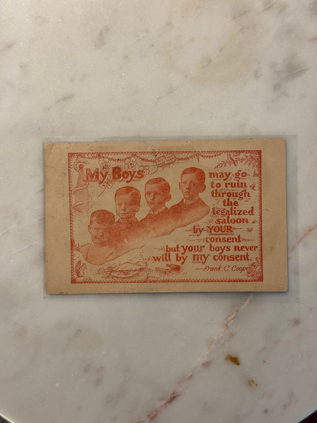 1914 Prohibition Propaganda Postcard