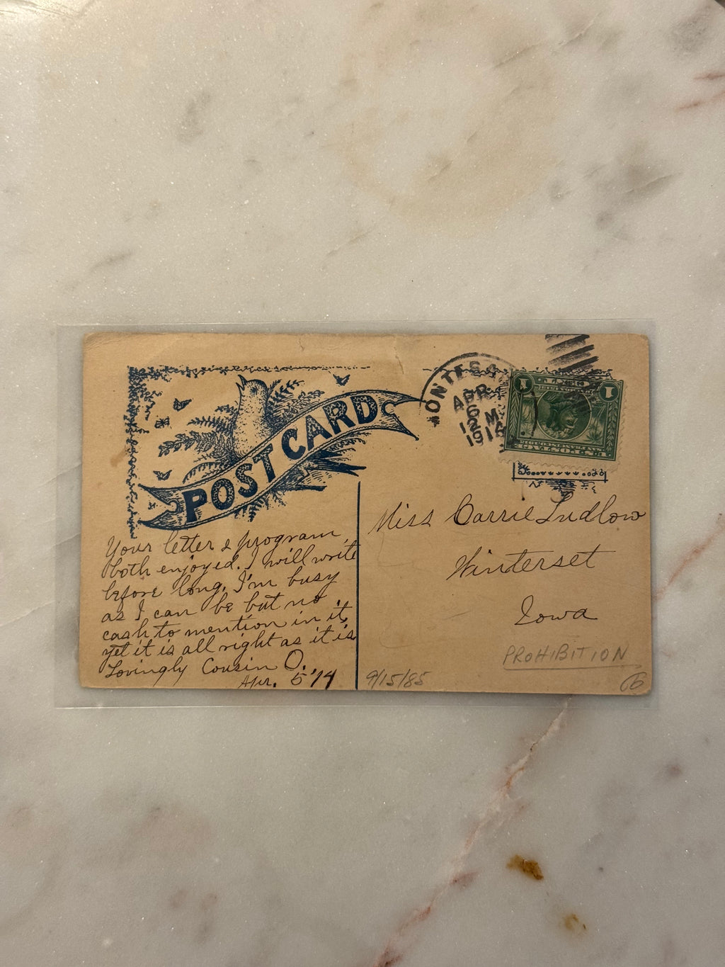1914 Prohibition Propaganda Postcard