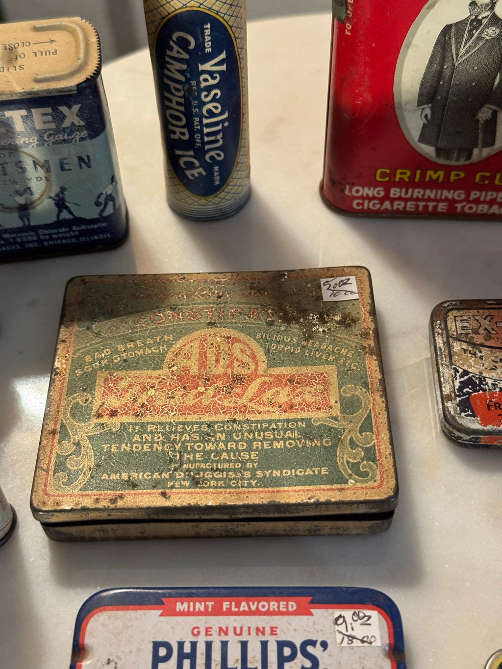 Collection of Antique Medicine Tins