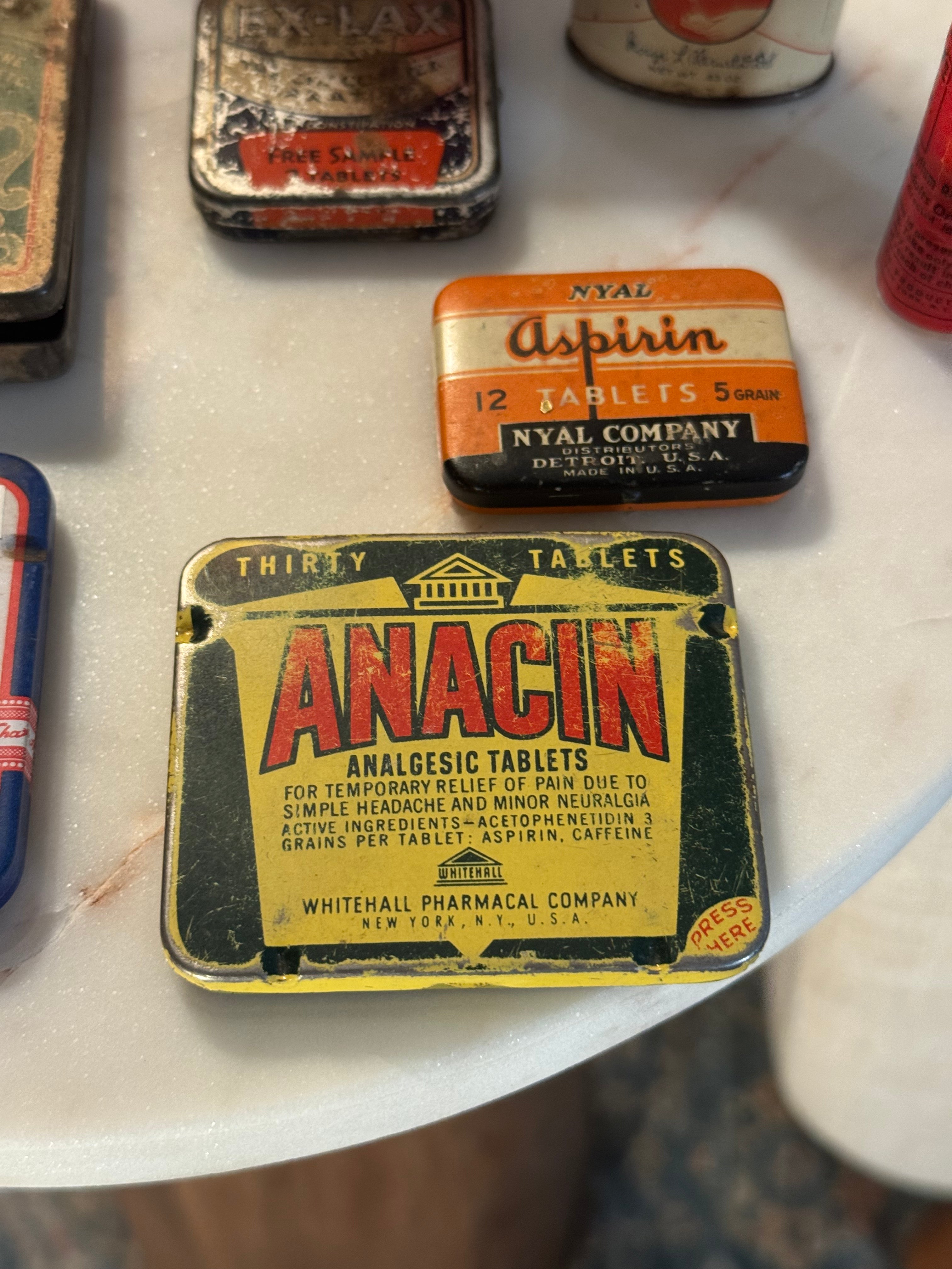 Collection of Antique Medicine Tins