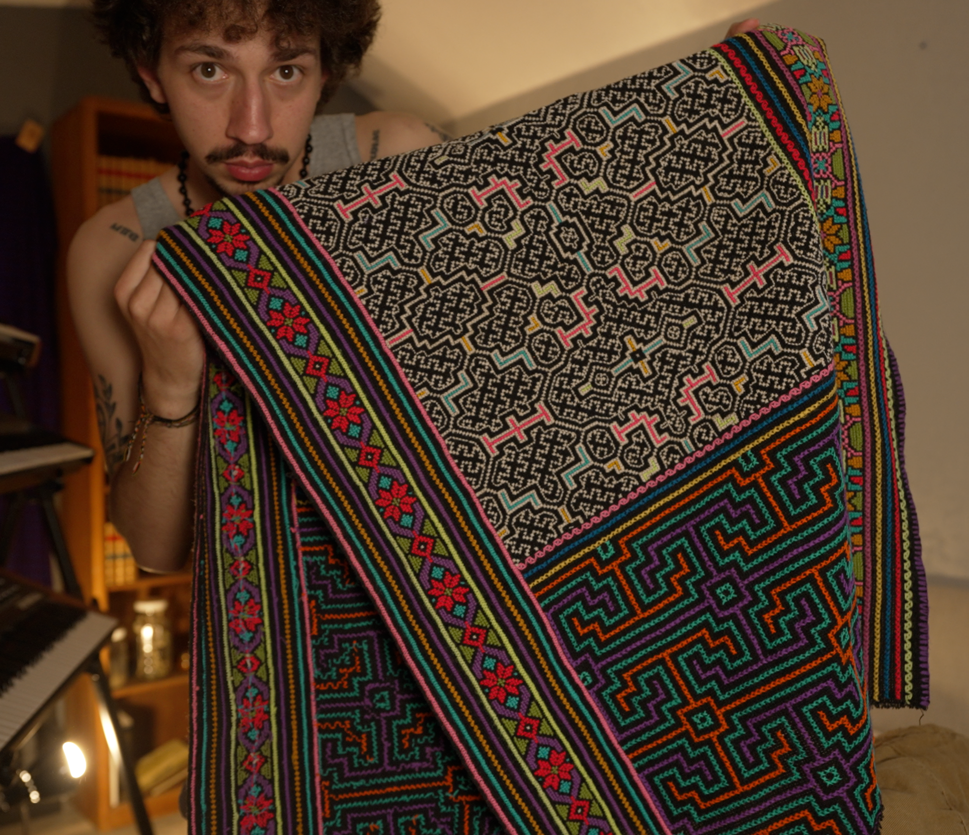 Multi-Kene Hand Embroidered Shipibo Women's Dress