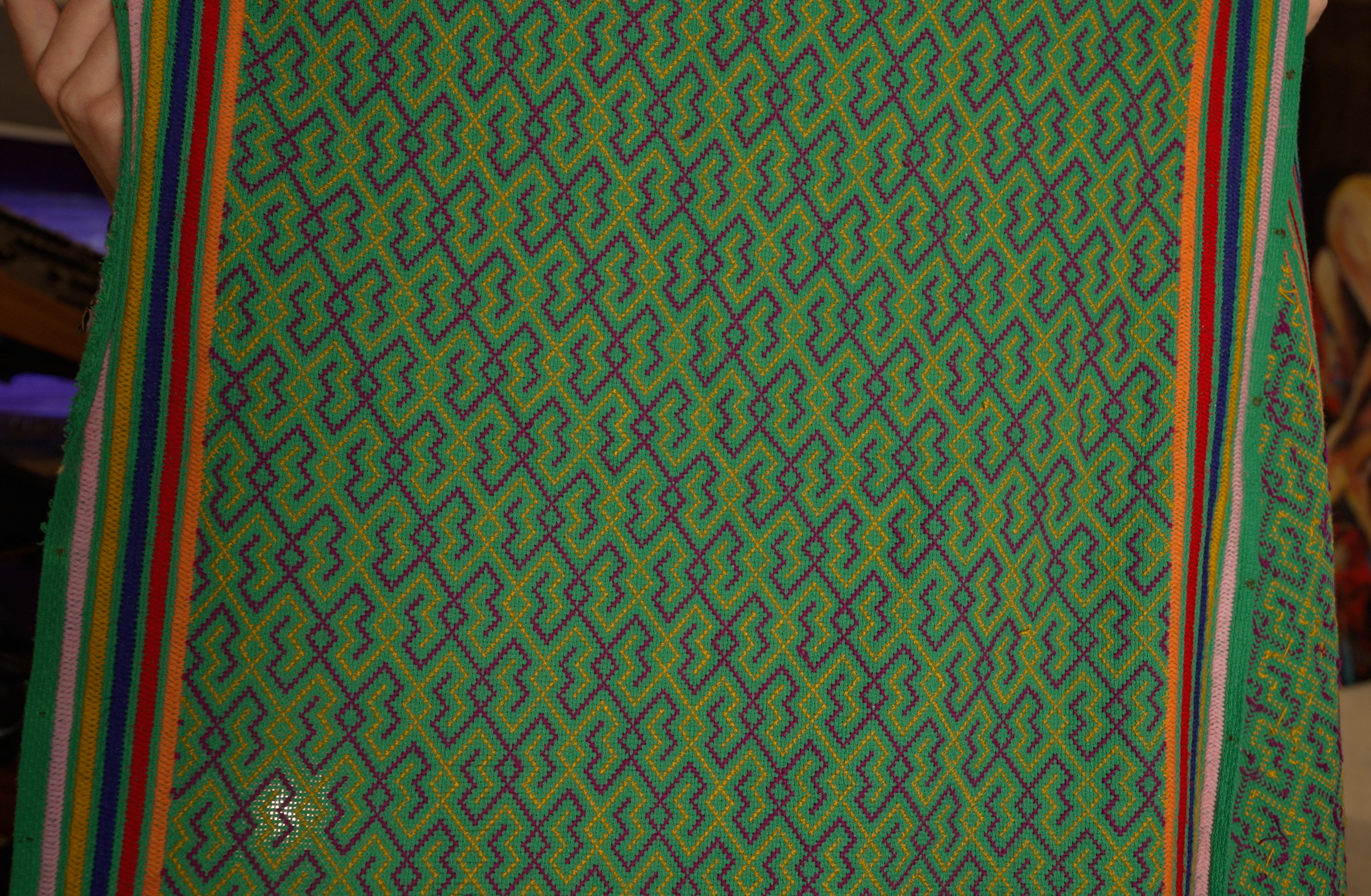 Green Hand Embroidered Shipibo Dress