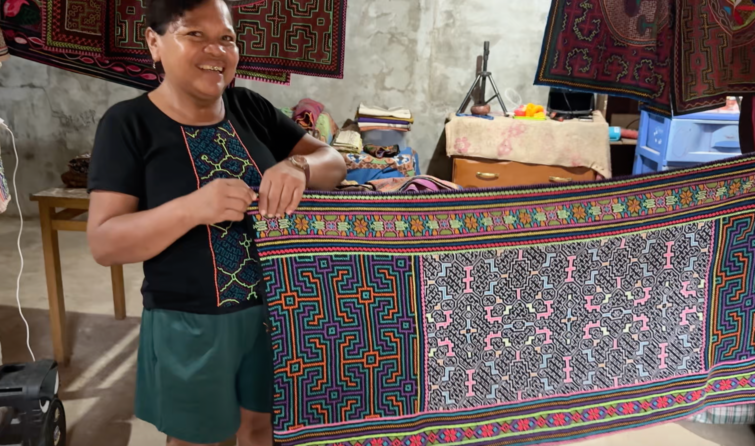 Multi-Kene Hand Embroidered Shipibo Women's Dress